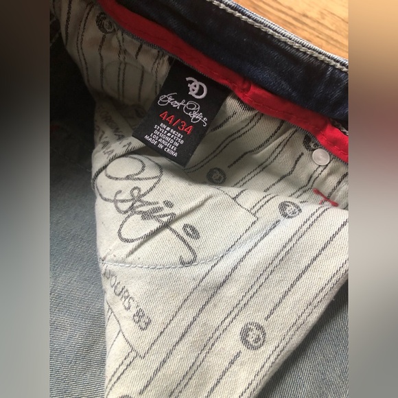 Mens Frost Originals Jeans 44 X 34” Baggy Distressed Unique Patches Rn96281 - Picture 5 of 16